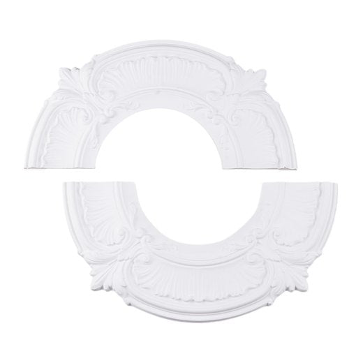 INCREWAY Split Design 12 Inch Ceiling Medallion for Lights & Fans - 5 Inch Cutout, Detachable PU Segments, Easy Install, White Ceiling Plate Decor