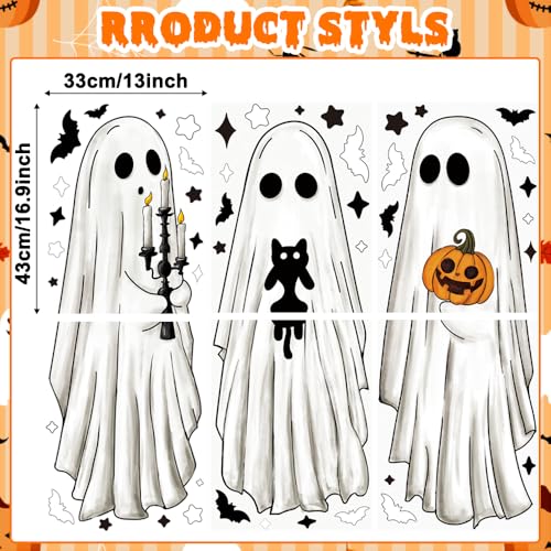 Halloween Ghost Window Clings - Large Ghosts Decoration Sheets for Windows & Mirrors - Heirloom Haven