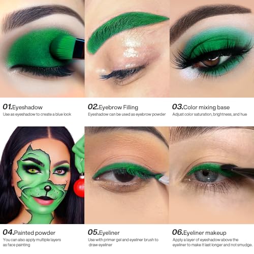 ecofavor Single Green Eyeshadow Palette with Applicator Matte Waterproof