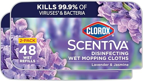 Clorox Scentiva Disinfecting Wet Mop Pad Refills - Lavender & Jasmine, 24 Count