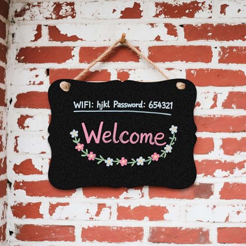 Double-Sided Wooden Chalkboard Sign - 9x6.7 Inches with String