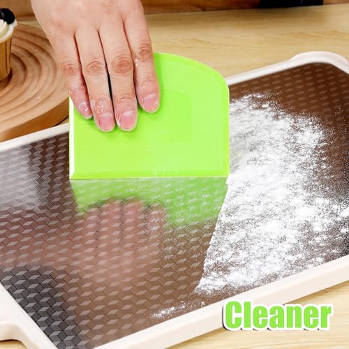 4 Pcs Dough Scraper Set - Flexible Kitchen Tool for Baking