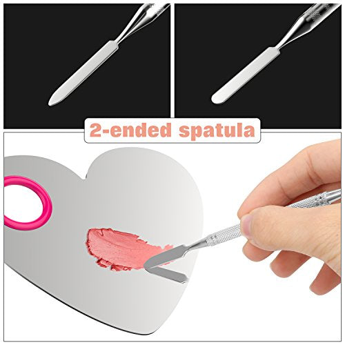 Luxspire Stainless Steel Makeup Mixing Palette with Spatula for Foundation and Cosmetics