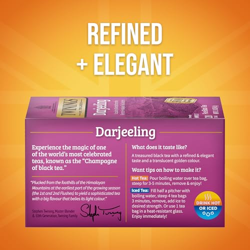 Twinings Darjeeling Himalayan Black Tea Bags, 20 Count (Pack of 6)