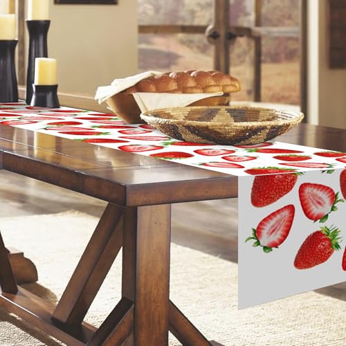 Strawberry Spring Table Runner 13 x 72 Inches Kitchen Dining Decor