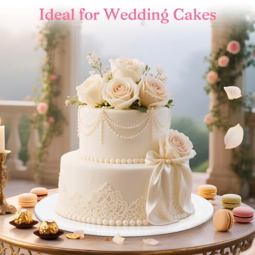 Ciyufavo 12 Inch Round Cake Drum - Sturdy 1/4" Thick Cake Board (2 Pack)