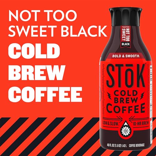 SToK Not Too Sweet Black Cold Brew Coffee, Ready to Drink, 48 fl oz