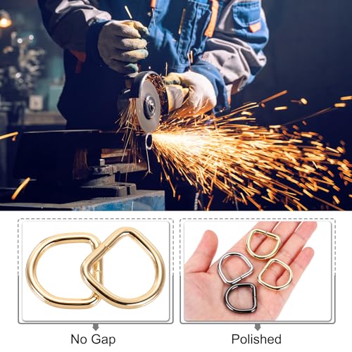 MECCANIXITY Metal D Rings Welded Hardware Buckles for Purses and Belts