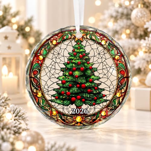 Christmas Tree Glass Ornament 2026 Fairy Keepsake - Family Xmas Decor