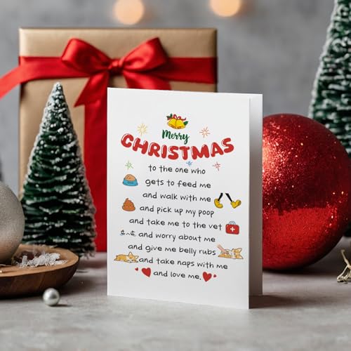 Obbyidk Funny Dog Christmas Card for Dog Mom and Dad
