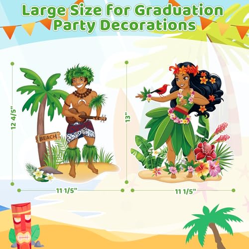 11x14 Hawaiian Luau Party Decorations Cutouts Set - 12PCS