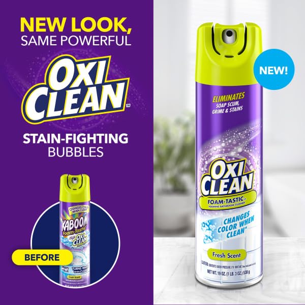 OxiClean Foam-Tastic Fresh Scent Bathroom Cleaner, 19 oz, 4 count
