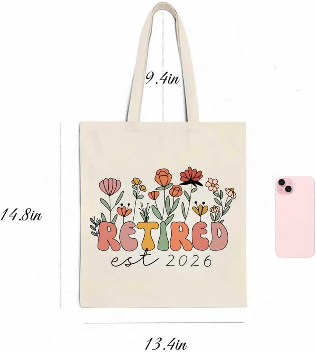 Maciebelle Retirement Gift - Stylish Canvas Tote Bag for Women | Perfect 2026 Retirement Present