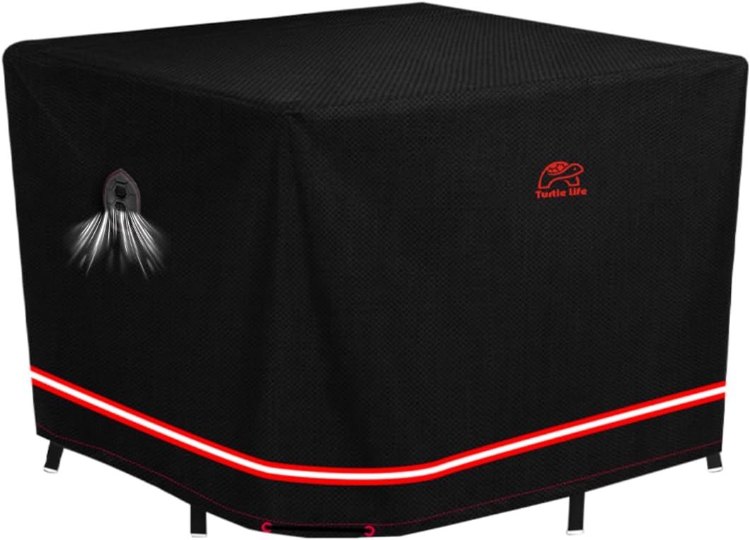 Turtle Life Heavy-Duty Waterproof Patio Furniture Cover - UV Resistant, Black, 56"L x 56"W x 29"H
