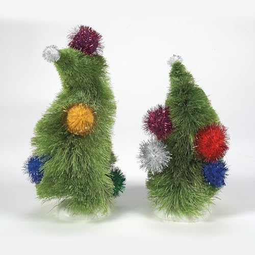 Dr. Seuss Grinch Village Accessories Wonky Christmas Tree Set - 6 & 8.25 Inches