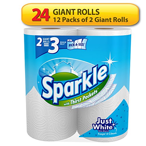 Sparkle Paper Towels, 24 Giant Rolls, Pick-A-Size, 2-Ply White