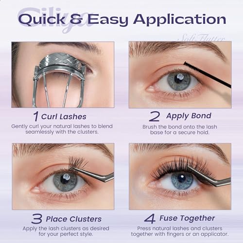 Ciliya Cluster Lashes Wispy DIY Individual Eyelash Extensions Natural Volume