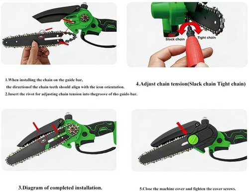 Chainsaw Chain - 6-Inch Replacement for Mini Cordless Electric Chainsaws | 1/4" LP Pitch, .043" Gauge, 37 Drive Links