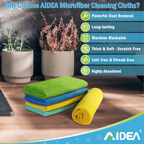 AIDEA Microfiber Cleaning Cloths - 20 Pack Soft & Absorbent Rags