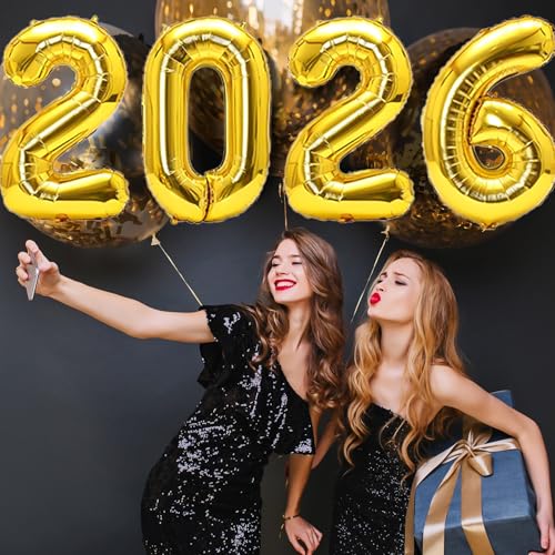 2026-Balloon Number-Balloon 2026 40in Large Foil Balloons New Year