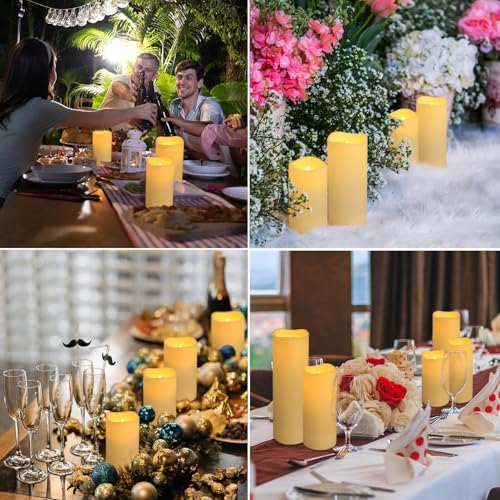 96 Ivory Waterproof Outdoor Flameless LED Candles with Remote & Timer Set