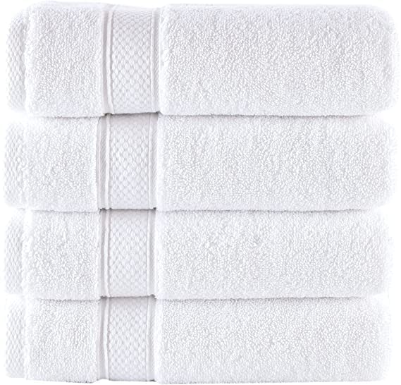 NOVA Luxury Linen 4 Pcs Pure White Turkish Towel Set