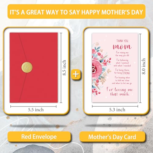 Heartfelt Mother's Day Card for Stepmom & Mom - Blush Roses