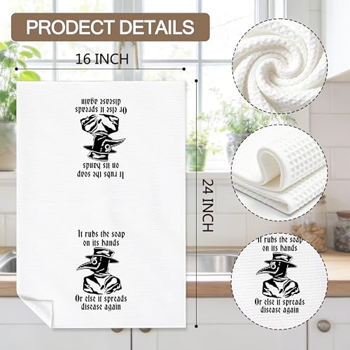 Plague Doctor Hand Towel - Gothic Dark Humor Bathroom Decor, 16x24 (Gts-1)