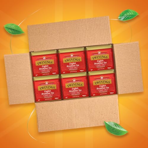 Twinings English Breakfast Loose Leaf Black Tea, 7.05 oz Tins (Pack of 6)