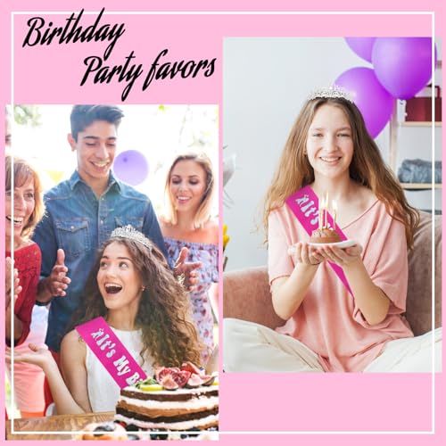Casoty Birthday Sash and Crown Set for Women & Girls