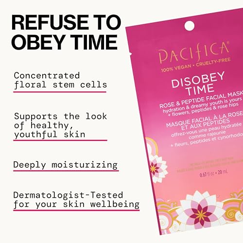 Pacifica Disobey Time Rose & Peptide Hydrating Facial Sheet Mask