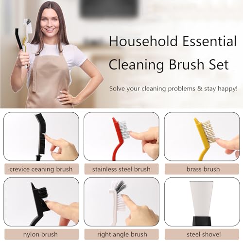 19-Piece Crevice Cleaning Brush Set for Kitchen & Bathroom