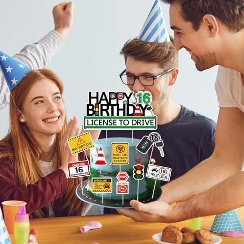 Drivers License Cake Toppers for 16th Birthday Party - 10 Count
