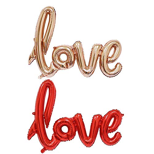 Valentine's Day Love Foil Balloons - 2 Pack Mylar Decor
