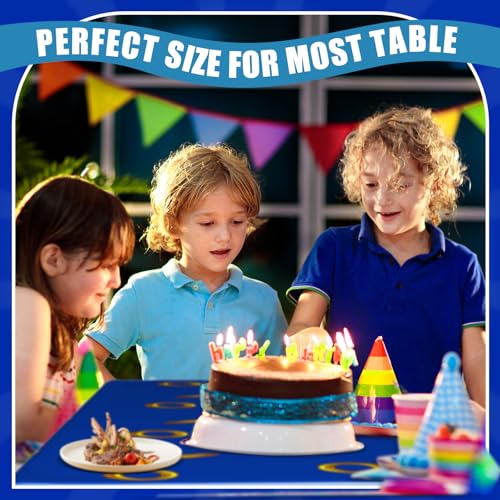 Gilprop Blue Gold Ring Tablecloths - 2 Pack, 108x54 in