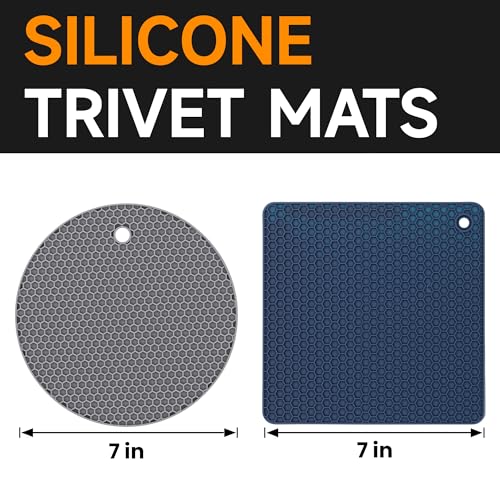 Silicone Trivets for Hot Dishes - 4-Pack Heat Resistant Mats