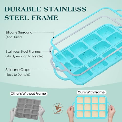 KASHME 12-Cavity Non-Stick Brownie Pan with Metal Frame