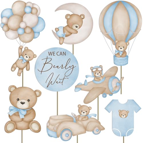 16Pcs Bear Centerpieces for Baby Shower & Birthday Party Decorations