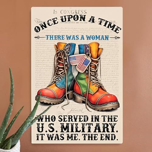A Woman Who Was a Soldier Retro Metal Tin Sign - 8x12" Wall Art