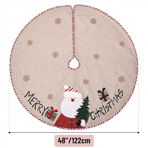 Mr. Pen Christmas Tree Skirt 48 Inch Burlap Holiday Decor