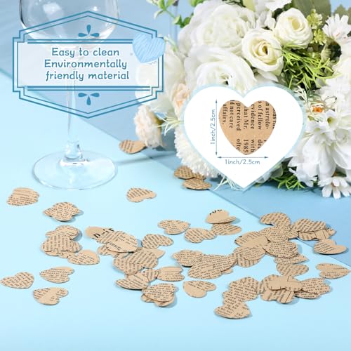 1200 Pcs Heart-Shaped Book Page Confetti for Party Decor