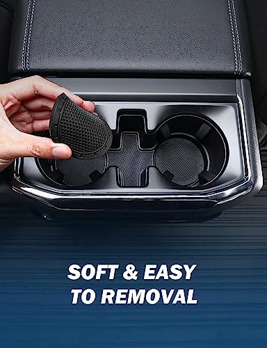 JOYTUTUS 2.75 inch Silicone Car Cup Holder Coasters - 2 Pack, Black