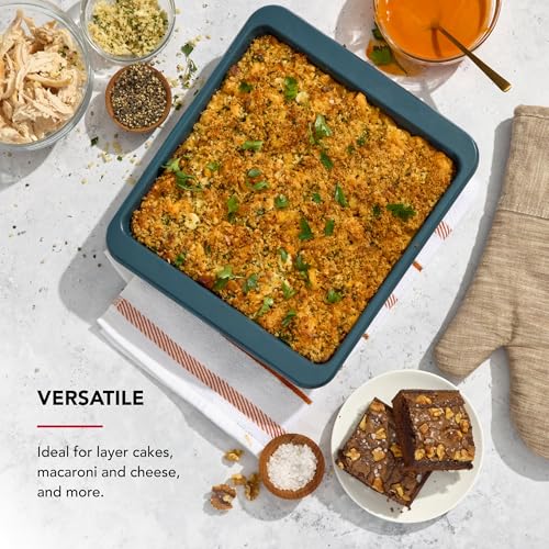KitchenAid Agave 9-Inch Nonstick Square Cake Pan - Dishwasher Safe, Aluminized Steel