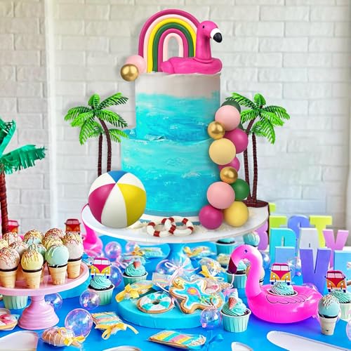 23-Piece Hawaiian Beach Cake Topper Set for Tropical Summer Parties