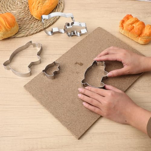 5-Piece Pig Cookie Cutter Set - Stainless Steel for Baking