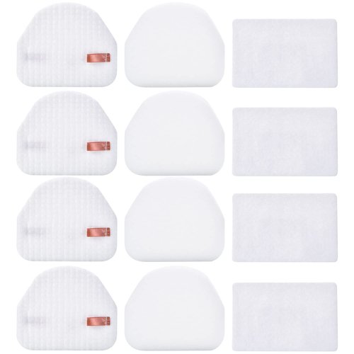 Leadaybetter Filter Replacement for Shark Navigator NV100 NV100 26 NV105 26 NV106 UV300 NV450 NV480 NV482 Light Upright Vacuum Cleaner, 4 Pack Foam & Felt Filters, Compare to Part # XFF450 & XFL100