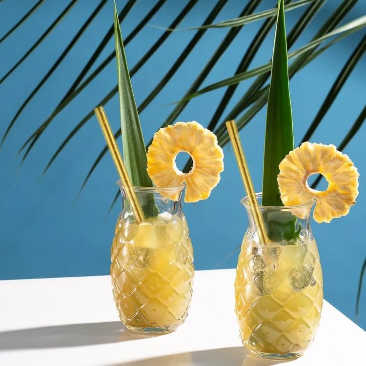 TAVOLTA 50 Pack Gold Biodegradable Paper Drinking Straws for Parties & Weddings
