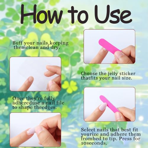 St. Patrick's Day Press on Nails Medium Square Shamrock False Nails