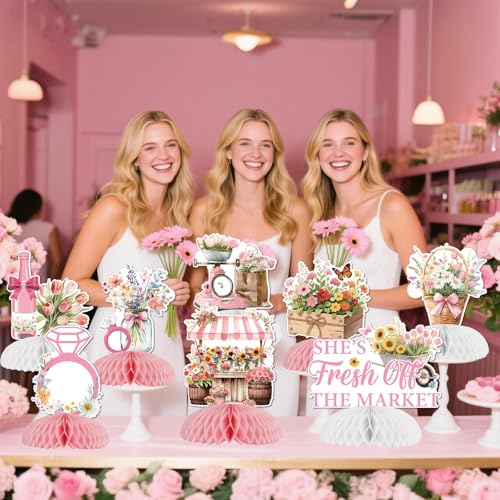 8PCS Floral Honeycomb Centerpieces for Bridal Shower & Bachelorette Party