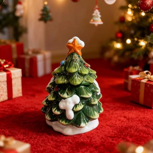 Ceramic Hand-Painted Christmas Tree Sugar Bowl - 210ml Holiday Kitchen Decor
